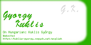 gyorgy kuklis business card